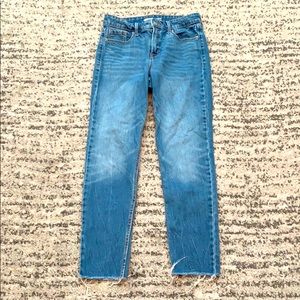 High rise power straight jeans